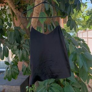 Designer Naked Shoulders Moscow black silk tank top !